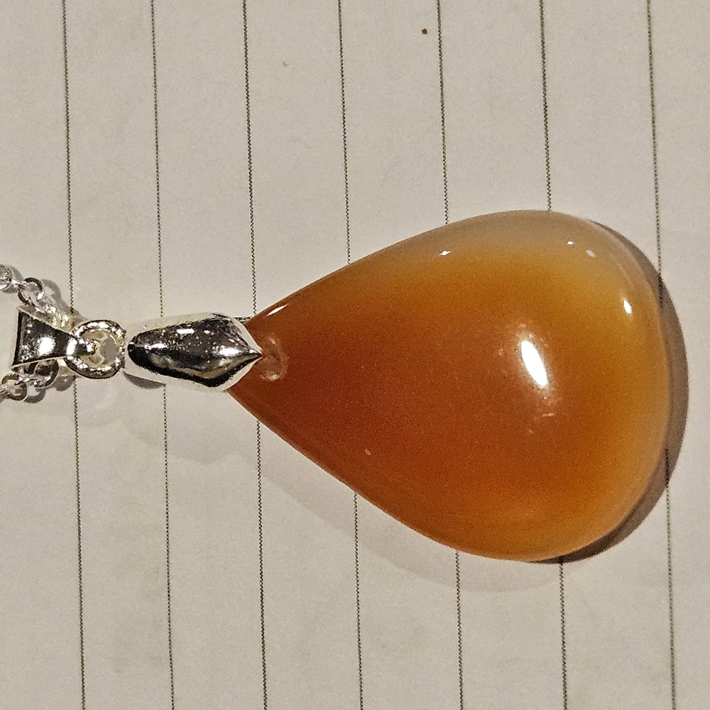 Elegant Carnelian Teardrop Pendant Necklace